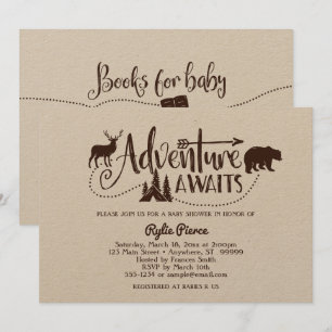 A aventura espera o convite do chá de fraldas da