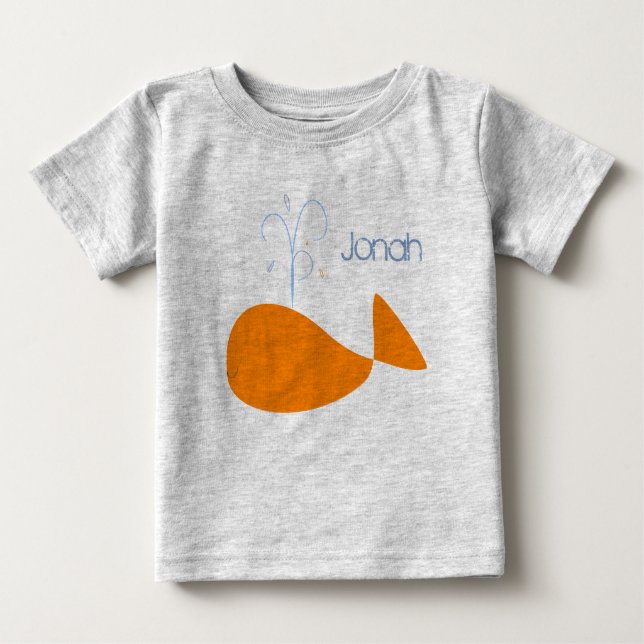 A baleia de Jonah alaranjado caçoa o t-shirt (Frente)