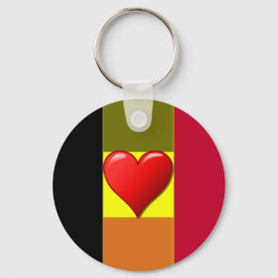 A bandeira de Bélgica listrou o chaveiro do cora