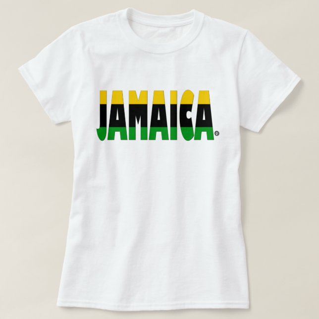 A bandeira de Jamaica colore o t-shirt jamaicano (Frente do Design)