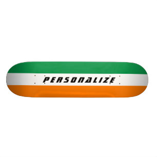 A bandeira irlandesa projeta a plataforma do skate