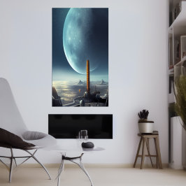 A base de um mundo alienígena | AI Art Poster