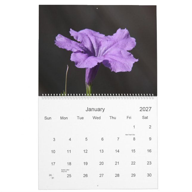 A beleza de um jardim, calendário de 2014 flores (Jan 2027)
