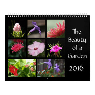 A beleza de um jardim, calendário de 2016 flores