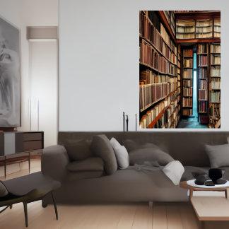 A biblioteca | AI Art Poster
