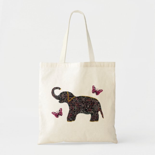 A bolsa de canvas exótica do elefante da jóia (Frente)