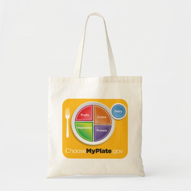 A bolsa de compra de MyPlate - amarelo (Frente)