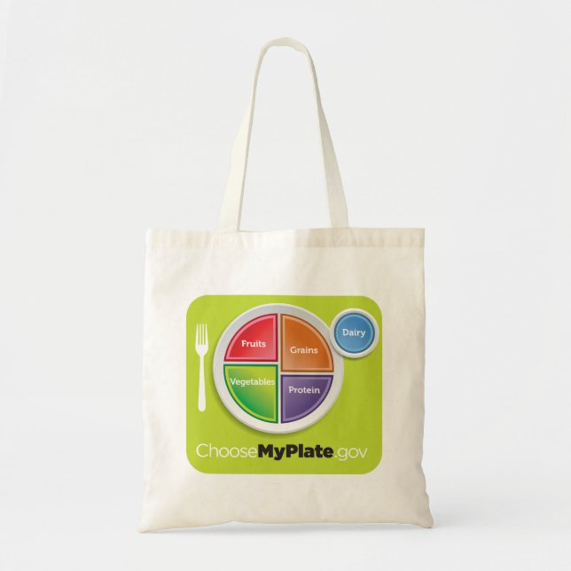 A bolsa de compra de MyPlate - verde (Frente)