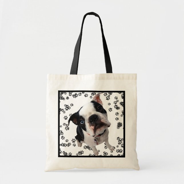 A bolsa de compra reusável do cão bonito do (Frente)
