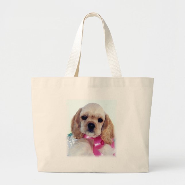 A bolsa de praia amarela de cocker spaniel (Frente)