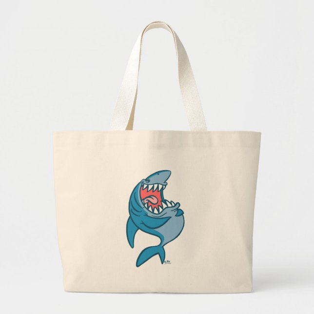 A bolsa de praia de desenho animado de tubarão (Frente)