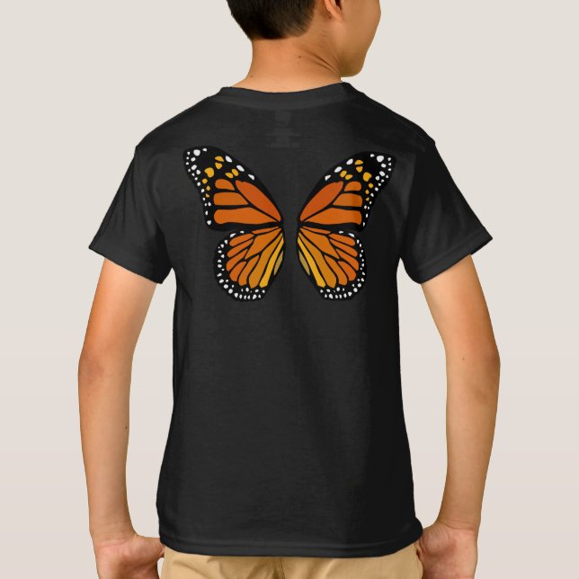 A borboleta voa a camiseta orgânica da borboleta (Verso)