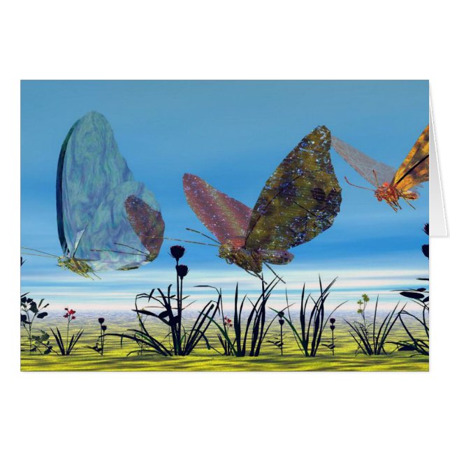 A borboleta voa o cartão (Frente Horizontal)