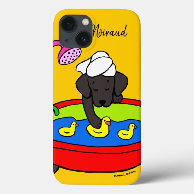 A borracha preta personalizada de Labrador Ducks a (Verso)