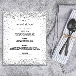 A brilha branca prateada do Menu Casamento brilha 