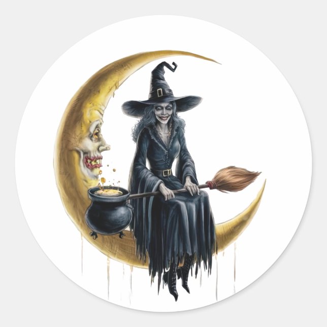 A bruxa do adesivo da lua (Frente)