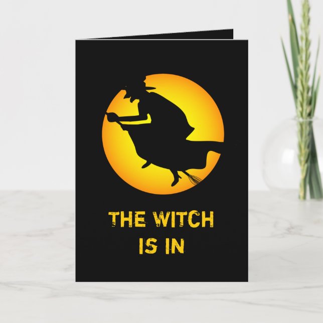 A Bruxa Feliz de Halloween está no Cartão de Sauda (Frente)
