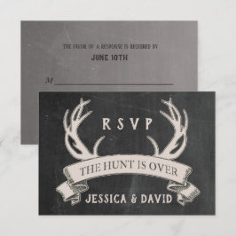 A Caça é sobre a RSVP de Casamento de Chalkboard R
