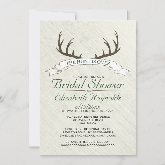 A Caça está sobre Convites de chá de panela (Frente)