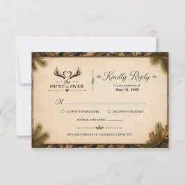 A Caça Terminou Camuflagem Casamento RSVP