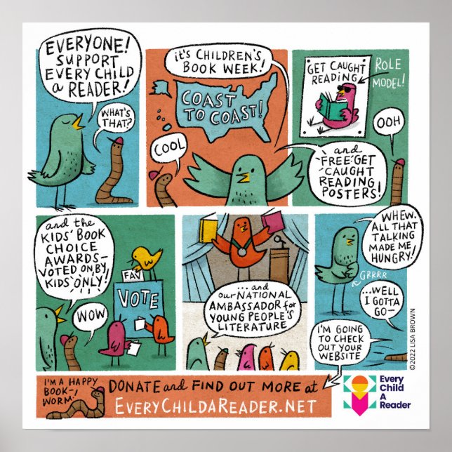 A cada criança um leitor Poster de banda desenhada (Frente)