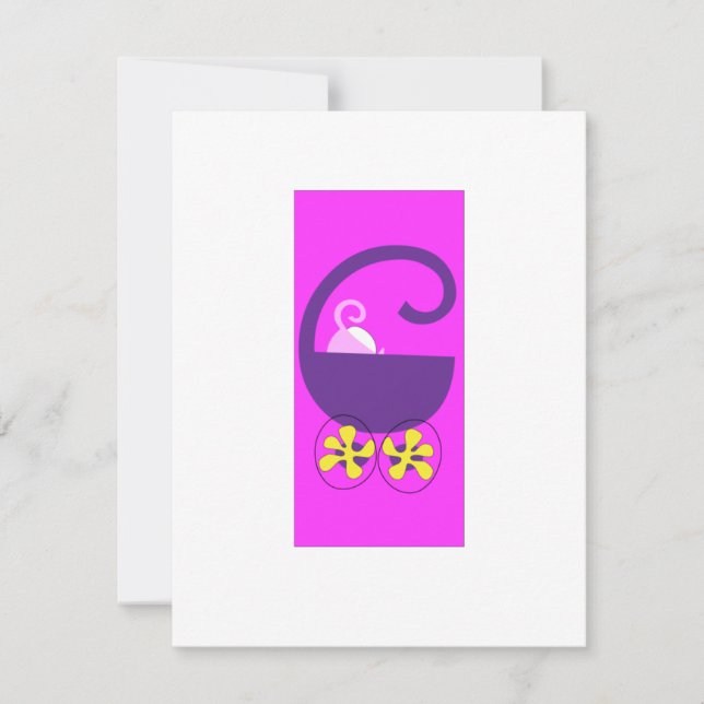 A caminho vem o convite para bebê (Frente)