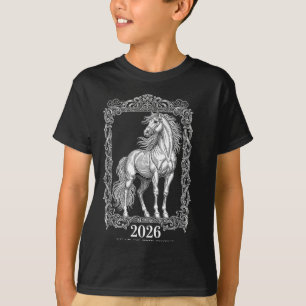 A Camisa Cavalo Estilo Xilogravura Vintage
