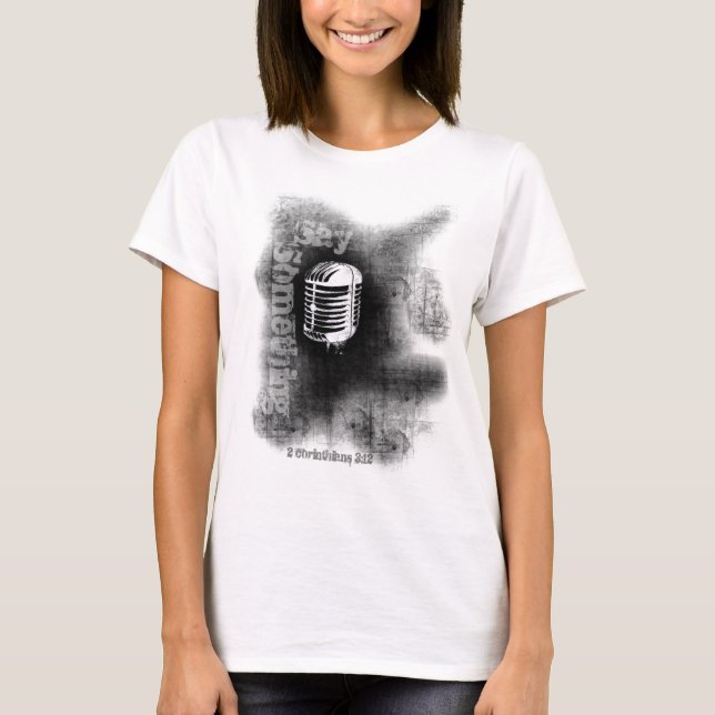 A camisa cristã de T "diz algo " (Frente)
