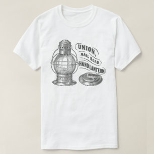 A camisa da estrada de ferro da lanterna da mão d