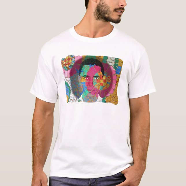 A camisa da mulher do azulejo de mosaico de Obama (Frente)