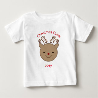 A camisa da rena do bebê de Cutie do Natal