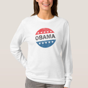 A camisa das mulheres do botão de Obama 2012 do