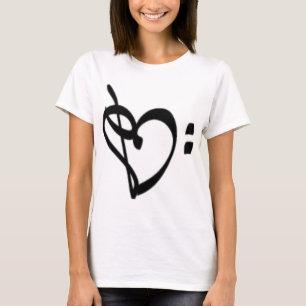 A camisa das mulheres do coração do Clef da mús