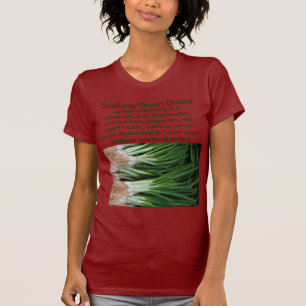 A camisa das mulheres dos Scallions/cebolas verdes