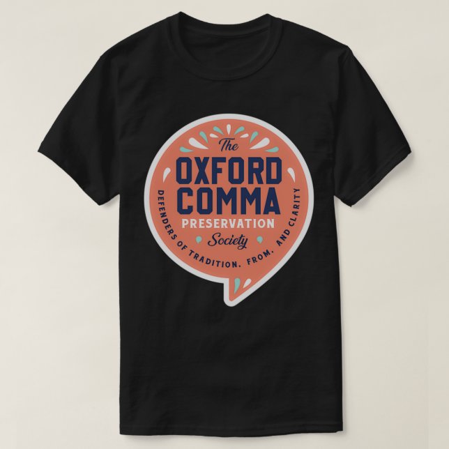A Camisa De Preservação De Oxford Comma (Frente do Design)