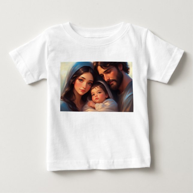 A Camisa do Bebê Sagrada Família (Frente)