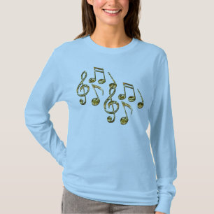 A camisa do melómano das notas musicais