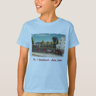 A camisa do miúdo locomotivo do vintage