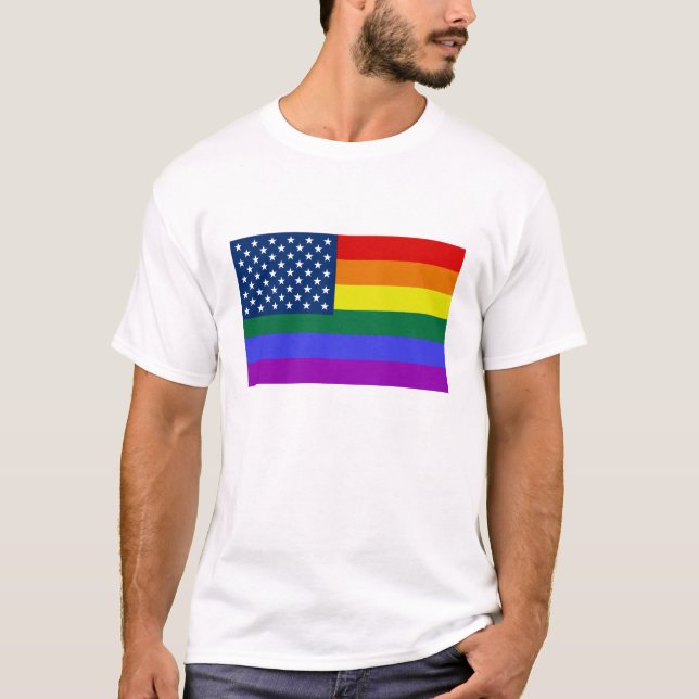 A camisa dos homens da bandeira dos EUA do (Frente)