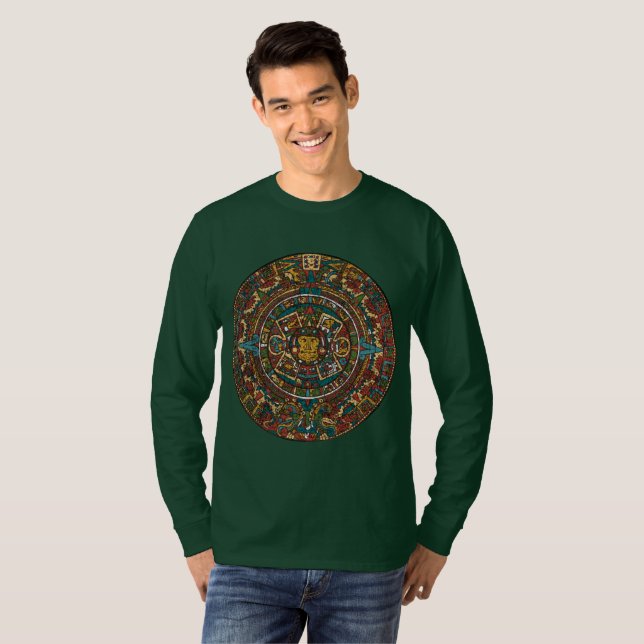 A camisa dos homens, design asteca (Frente Completa)