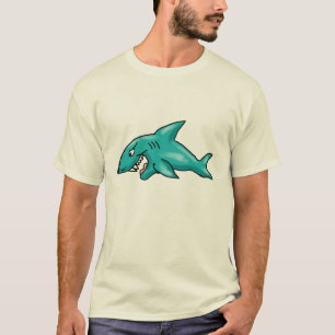 A camisa dos homens do tubarão azul
