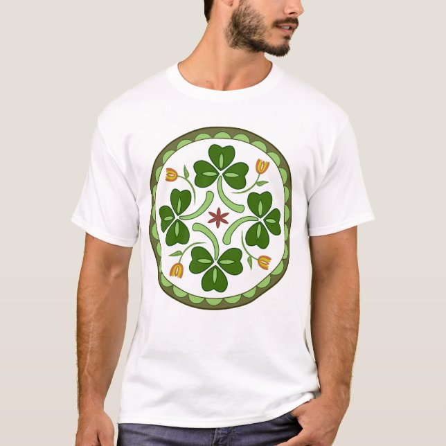 A camisa dos homens - Hex irlandês da boa sorte (Frente)