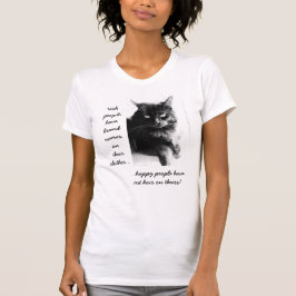 A camisa engraçada do gato, pessoas felizes veste