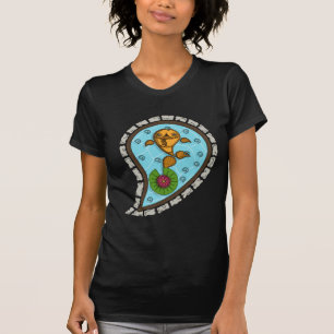 A camisa escura das mulheres das escalas