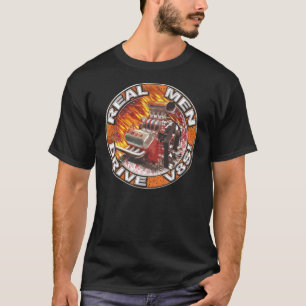 A camisa escura de V8 real da movimentação dos