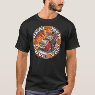 A camisa escura de V8 real da movimentação dos