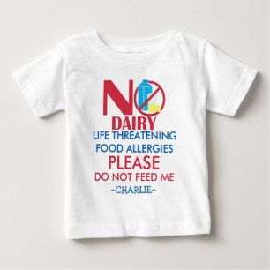 A camisa personalizada da alergia da leiteria, nã