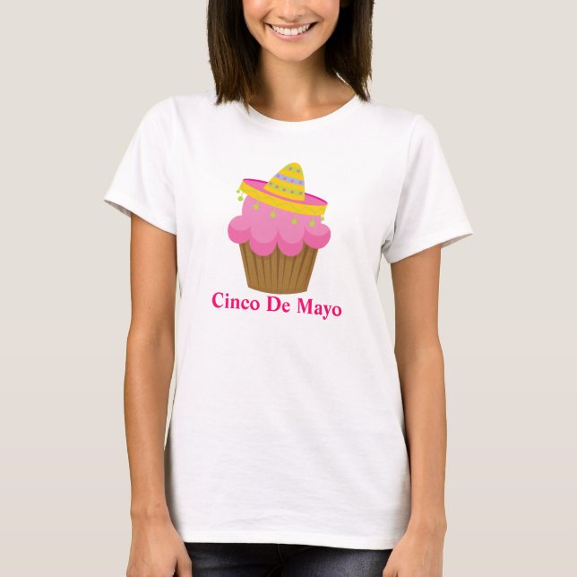 A camiseta bonito das mulheres do cupcake de Cinco (Frente)