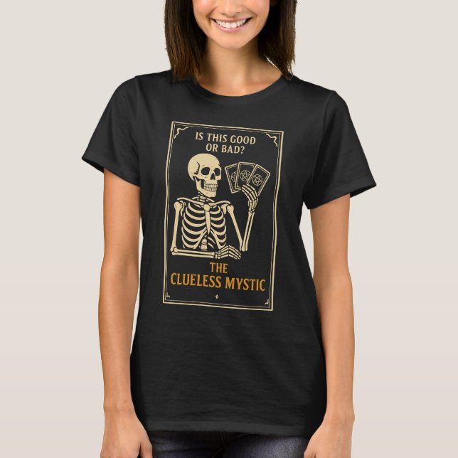 A Camiseta de Esqueleto Místico Sem Noção | Tarô D (Frente)