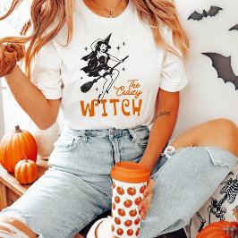 A Camiseta de Halloween Vintage da Bruxa Louca